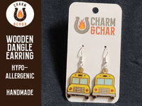Thumbnail for School Bus Wood Dangle Earrings - Back to School Fashion Earring - Dangle Earring - Charm and Char