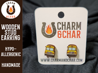 Thumbnail for School Bus Wood Stud Earrings - Bus Driver Fashion Earring