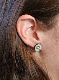 Thumbnail for Scorpio Wood Stud Earrings - Zodiac Fashion Earring - Stud Earring - Charm and Char