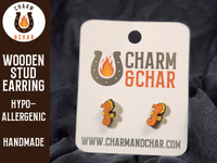 Thumbnail for Seahorse Wood Stud Earrings - Animal Fashion Earring - Stud Earring - Charm and Char