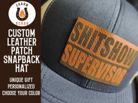 Thumbnail for Shitshow Supervisor Leather Patch Trucker Hats - Classic Colors - Trucker Hat - Charm and Char