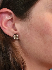 Thumbnail for Spider Web Wood Stud Earrings - Halloween Fashion Earring - Stud Earring - Charm and Char