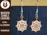 Thumbnail for Spiderweb Wood Dangle Earrings - Halloween Fashion Earring