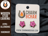 Thumbnail for Starfish Wood Stud Earrings - Summer Fashion Earring - Stud Earring - Charm and Char