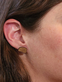 Thumbnail for Steak Wood Stud Earrings - Food Fashion Earring - Stud Earring - Charm and Char