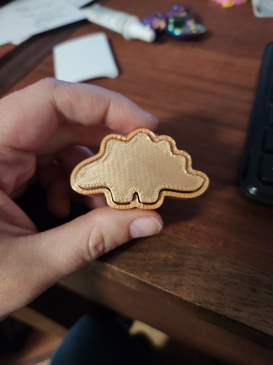 Stegosaurus Clicker Fidget Toy – STL File (Single Color) - 3D Model - Charm and Char