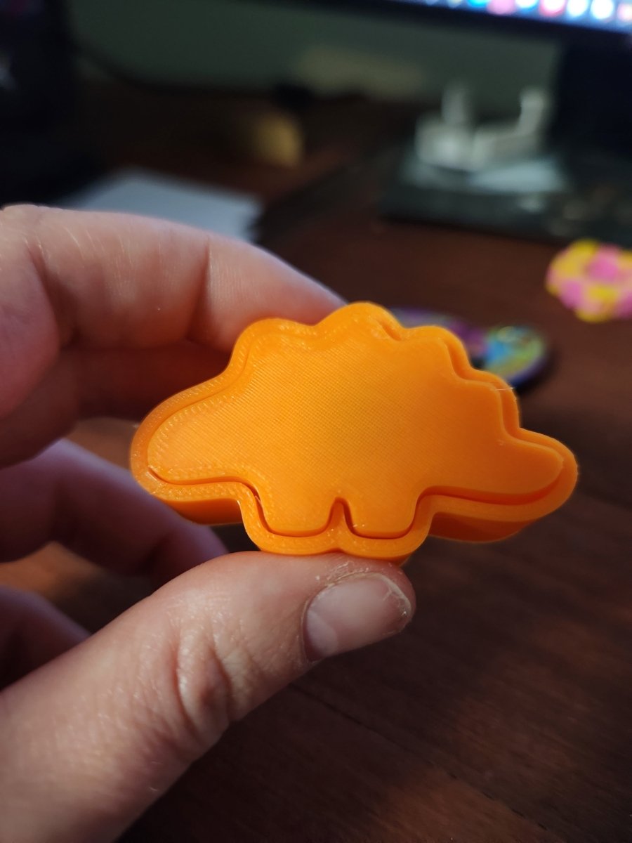 Stegosaurus Clicker Fidget Toy – STL File (Single Color) - 3D Model - Charm and Char