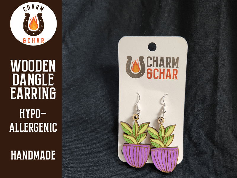 Succulent Dangle Earring - Plant Lover Fashion Earring - Dangle Earring - Charm and Char