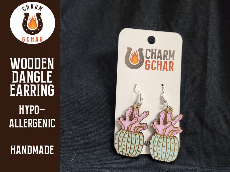 Succulent Dangle Earring - Plant Lover Fashion Earring - Dangle Earring - Charm and Char