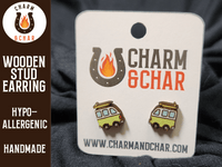 Thumbnail for Summer Van Wood Stud Earrings - Summer Fashion Earring - Stud Earring - Charm and Char