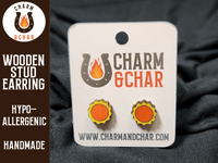 Thumbnail for Sun Wood Stud Earrings - Summer Fashion Earring - Stud Earring - Charm and Char