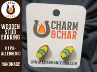 Thumbnail for Surfboard Wood Stud Earrings - Summer Fashion Earring - Stud Earring - Charm and Char