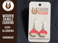 Thumbnail for Sushi Wood Dangle Earrings - Lifestyle Fashion Earring - Dangle Earring - Charm and Char