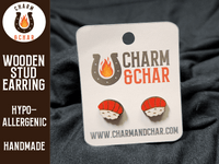 Thumbnail for Sushi Wood Stud Earrings - Food Fashion Earring - Stud Earring - Charm and Char