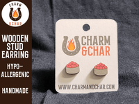 Thumbnail for Sushi Wood Stud Earrings - Food Fashion Earring - Stud Earring - Charm and Char