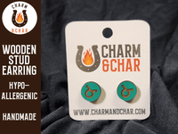 Thumbnail for Taurus Wood Stud Earrings - Zodiac Fashion Earring - Stud Earring - Charm and Char