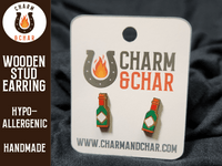 Thumbnail for Tobasco Sauce Wood Stud Earrings - Food Fashion Earring - Stud Earring - Charm and Char