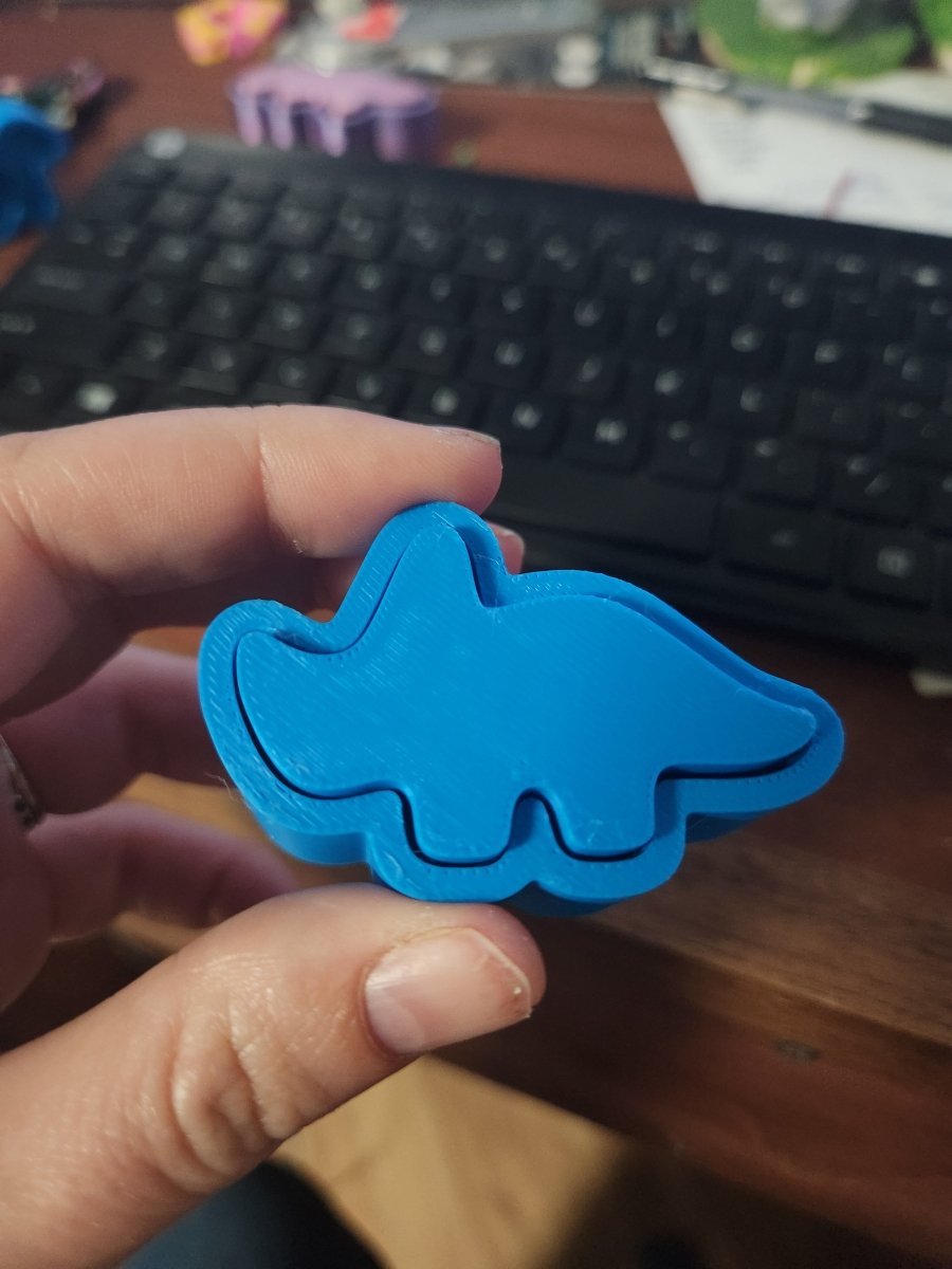 Triceratops Clicker Fidget Toy – STL File (Single Color) - 3D Model - Charm and Char