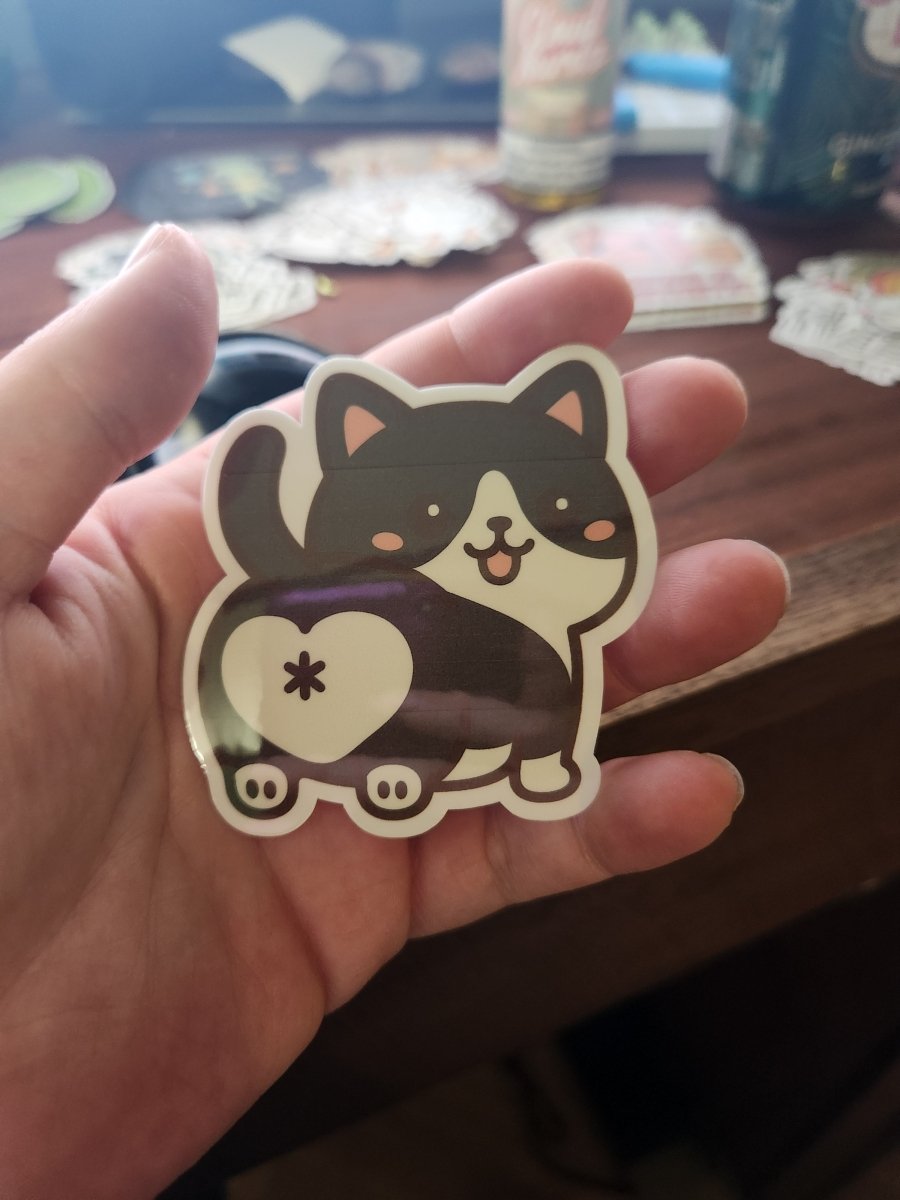 Tuxedo Cat Booty Sticker – Funny Black and White Cat Butt Decal - Sticker - Charm and Char