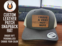 Thumbnail for I have a hot (psychotic) Wife Leather Patch Trucker Hats - Classic Colors
