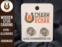 Thumbnail for Vinyl Record Wood Stud Earrings - Music Fashion Earring - Stud Earring - Charm and Char