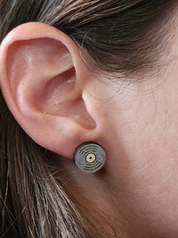 Thumbnail for Vinyl Record Wood Stud Earrings - Music Fashion Earring - Stud Earring - Charm and Char