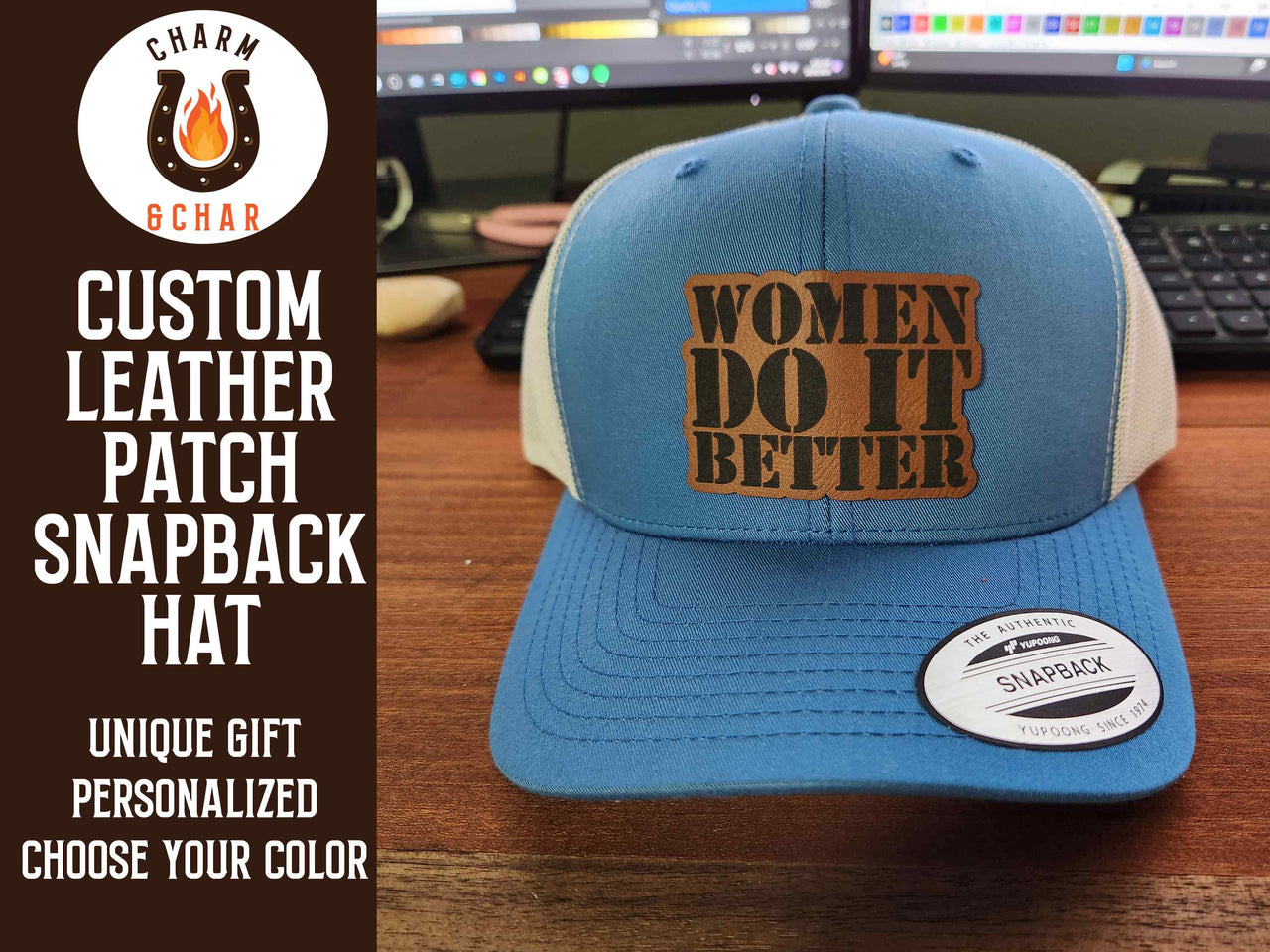 Women Do it Better Leather Patch Trucker Hat