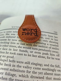Thumbnail for Word Nerd Magnetic Leather Bookmark - Bookmark - Charm and Char