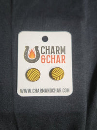 Thumbnail for Yarn Ball Wood Stud Earrings - Lifestyle Fashion Earring - Stud Earring - Charm and Char