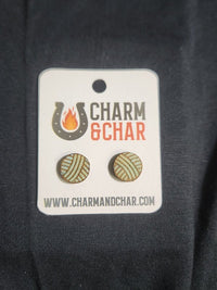 Thumbnail for Yarn Ball Wood Stud Earrings - Lifestyle Fashion Earring - Stud Earring - Charm and Char