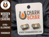 Thumbnail for Yarn Wood Stud Earrings - Crochet Fashion Earring - Stud Earring - Charm and Char